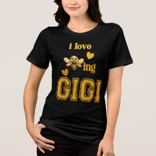 Ik hou ervan om Gigi Cute Bumblebee Honeycomb te z Tri-Blend Shirt