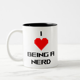 Ik hou ervan om nerd te zijn tweekleurige koffiemok