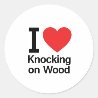 Ik hou ervan om op hout te knokken ronde sticker