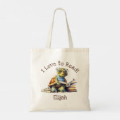 Ik hou ervan om te lezen met Schattigee Baby Turtl Tote Bag (Achterkant)