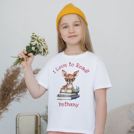 Ik hou ervan om te lezen met Schattigee Fawn T-shirt