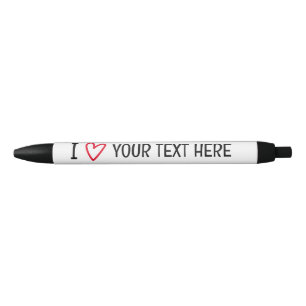 Ik hou ervan om uw eigen tekst gepersonaliseerde S Zwarte Inkt Pen