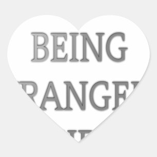 Ik hou ervan om vreemd raar te zijn: vet tekstontw hart sticker