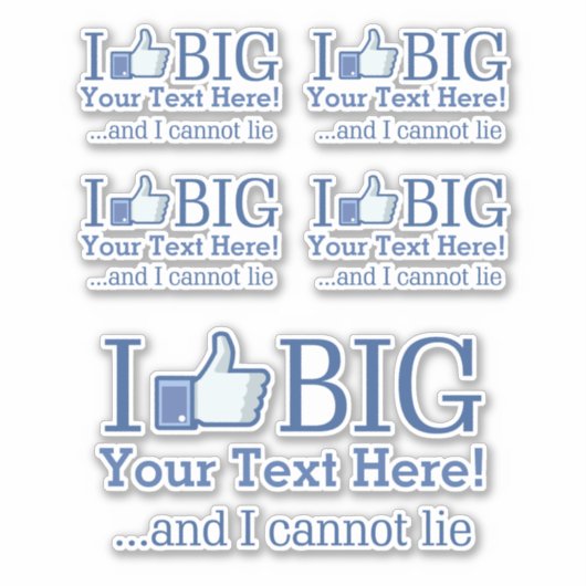 Ik hou gemakkelijk van grote persoonlijke Jouw tek Sticker (Voorkant)