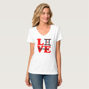 ♊★ 😍Ik hou Gemini-Best-Zodiac teken Nano V-hals T-shirt