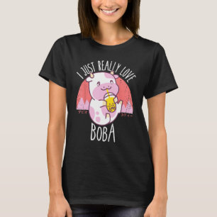 Ik hou gewoon echt van Boba Japanse Koe Geschenk T-shirt