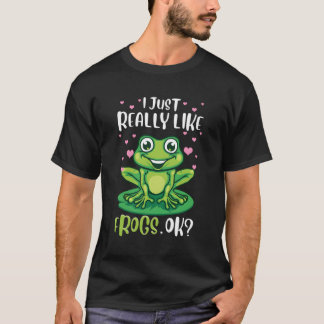Ik hou gewoon echt van kikkers OK Funny Tree Frog T-shirt