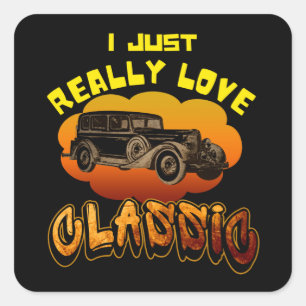 ik hou gewoon echt van klassiekers vierkante sticker