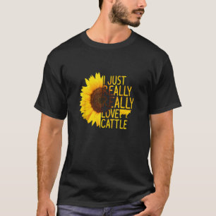 Ik hou gewoon echt veel van runderen Vrouwen Manne T-shirt