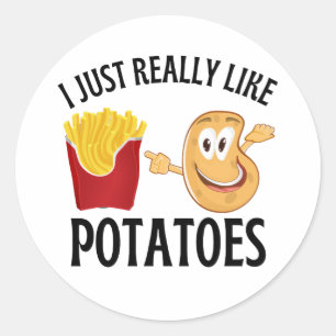 Ik hou gewoon van aardappelen ronde sticker