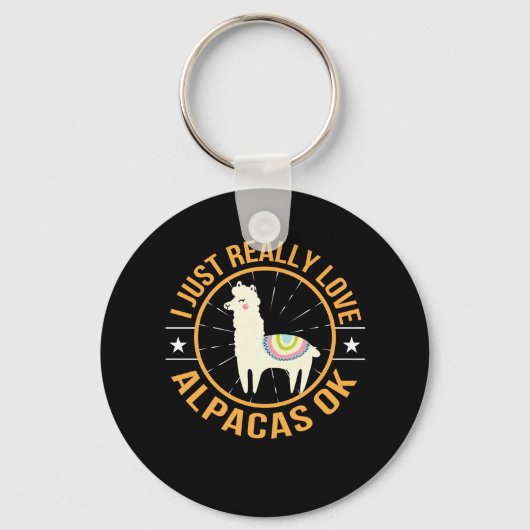 Ik hou gewoon van Alpacas Love Alpaca Sleutelhanger (Voorkant)