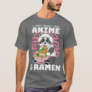 Ik hou gewoon van Anime Ramen Panda T-shirt