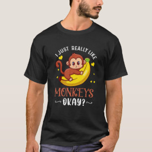Ik hou gewoon van apen, grappige aap Lover X T-shirt