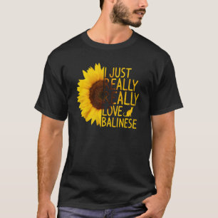 Ik hou gewoon van Balinese Mannen Feline Sunf T-shirt