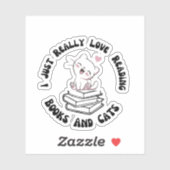 Ik hou gewoon van boeken en katten lezen sticker (Vel)