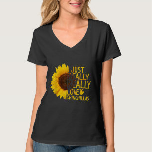 Ik hou gewoon van Chinchillas Women Mannen Sunflow T-shirt