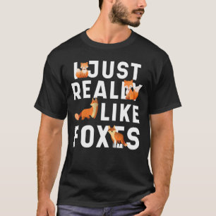 Ik hou gewoon van Foxes schattige dierenkunst T-shirt