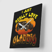 ik hou gewoon van klassieker vierkante klok (Hoek)