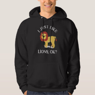 Ik hou gewoon van leeuwen schattige leeuw hoodie