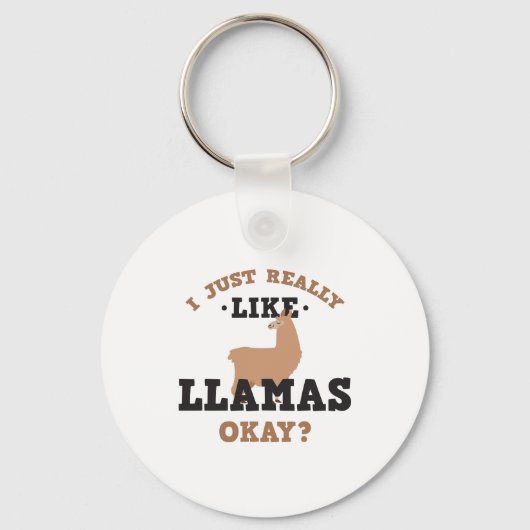 Ik hou gewoon van Llamas Funny Quote Sleutelhanger (Voorkant)