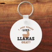 Ik hou gewoon van Llamas Funny Quote Sleutelhanger (Voorkant)
