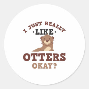 Ik hou gewoon van Otters Funny Quote Sticker