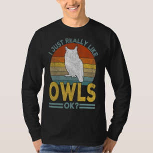 Ik hou gewoon van Owl Funny Owl Retro T-shirt