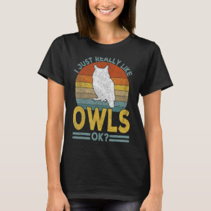 Ik hou gewoon van Owl Funny Owl Retro T-shirt