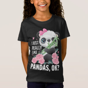 Ik hou gewoon van panda, schattig panda design t-shirt