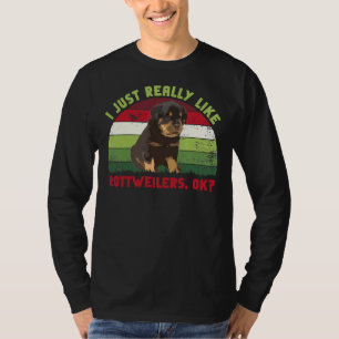 Ik hou gewoon van rottweilers OK Retro T-shirt