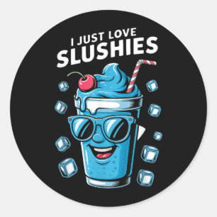 Ik hou gewoon van Slushies Cool Fun Summer Slushy  Ronde Sticker