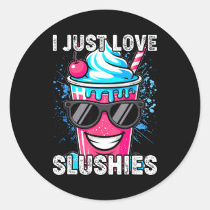 Ik hou gewoon van Slushies Cool Fun Summer Slushy Ronde Sticker