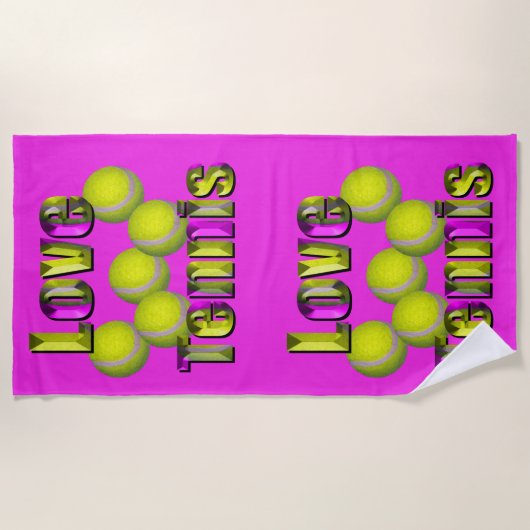 Ik hou gewoon van tennis, strandlaken (Voorkant)