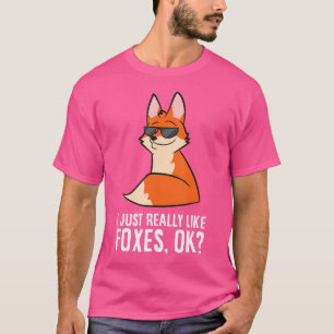 Ik hou gewoon van vossen ok grappige vossen t-shirt