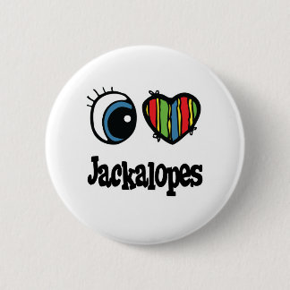 Ik hou (Hart) van Jackalopes Ronde Button 5,7 Cm