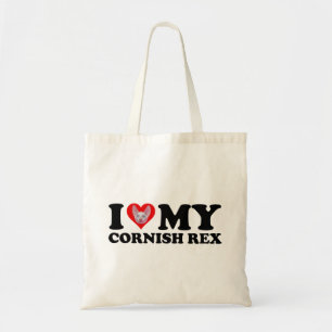 Ik hou (Hart) van mijn Cornish Rex Tote Bag