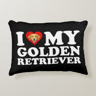Ik hou (Hart) van mijn Golden Retriever Accent Kussen