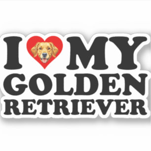 Ik hou (Hart) van mijn Golden Retriever Sticker