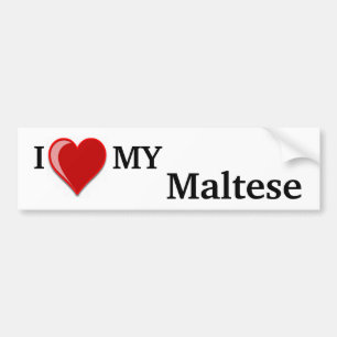 Ik hou (Hart) van mijn Maltese hond Bumpersticker
