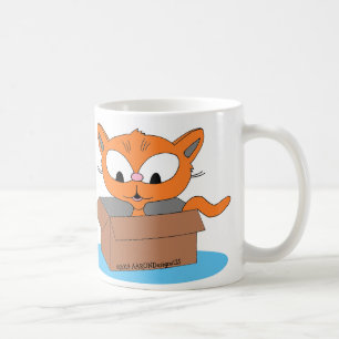 Ik hou (hart) van mijn oranje kat Cute Kat in Doos Koffiemok
