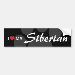 Ik hou (Hart) van mijn Siberische Bumpersticker