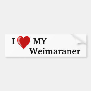 Ik hou (Hart) van mijn Weimaraner hond Bumpersticker