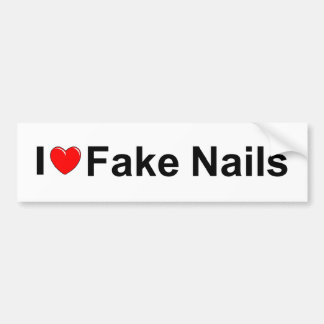 Ik hou (Hart) van nep nagels Bumpersticker