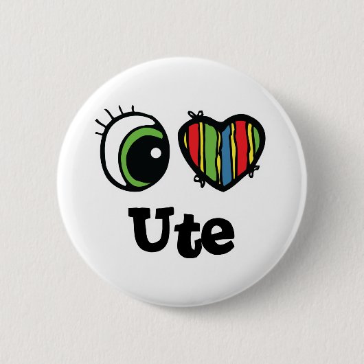 Ik hou (Hart) van Ute Ronde Button 5,7 Cm (Voorkant)