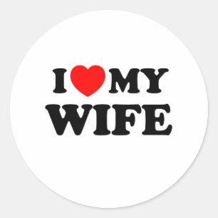 Ik hou (hartje) van mijn vrouw ronde sticker