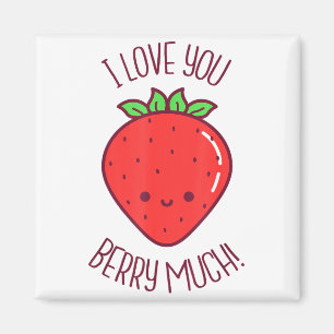 Ik hou heel veel van je Kawaii Aardbei Valentijnsd Magneet