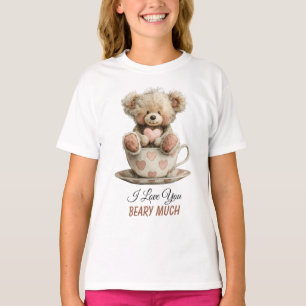 Ik hou heel veel van jou Beary Much op ansichtkaar T-shirt