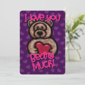 Ik hou heel veel van jou Beary Much Valentijn Feestdagenkaart (Staand voorkant)