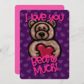 Ik hou heel veel van jou Beary Much Valentijn Feestdagenkaart (Voorkant / Achterkant)