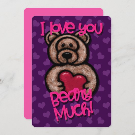 Ik hou heel veel van jou Beary Much Valentijn Feestdagenkaart (Voorkant / Achterkant)